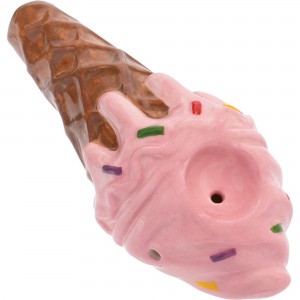 3.5" Pink Ice Cream Ceramic Pipe - Wacky Bowlz [CP103P]